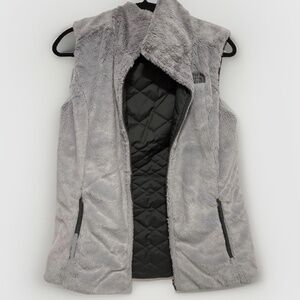 The North Face Reversible Women's Gray/Black Vest Zipper Pockets Size M